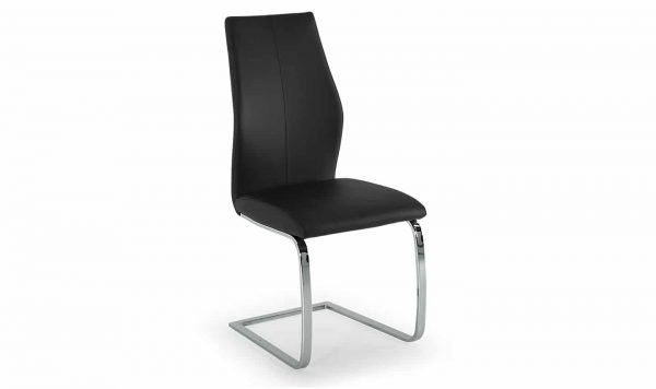 Elis Dining Chair - Chrome Leg Black