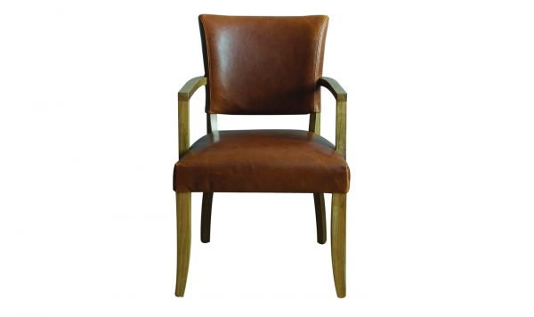 Duke Arm Chair Leather - Tan Brown