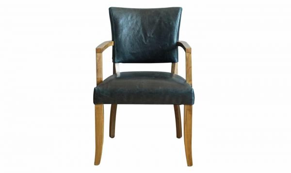 Duke Arm Chair Leather - Ink Blue