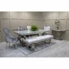 Ari 200 GY Arianna Large Grey Marble Top Dining Table Polished Steel Base 200cm 4 1