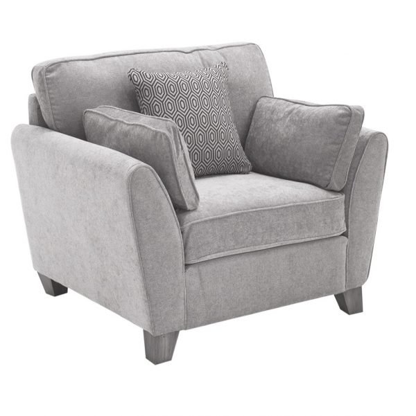 Cantrell 1 Seater Silver Angle