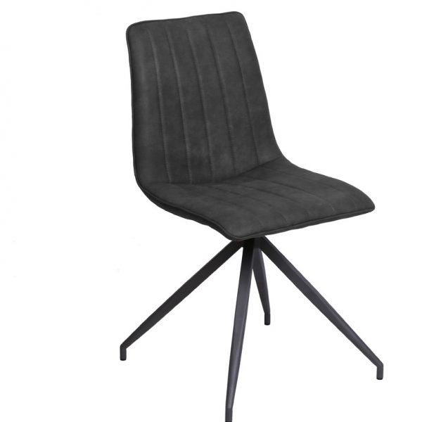 Isaac Dining Chair Charcoal PU Angle