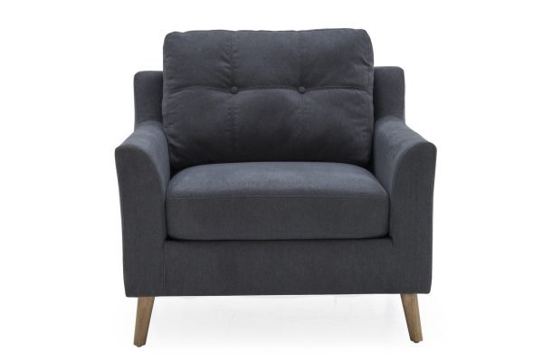 Olten 1 Seater Charcoal Straight