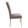 Pembroke Dining Chair Polished Stainless Stell Leg Taupe Side
