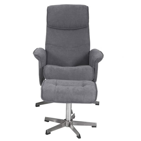 Rayna Recliner with Footstool Grey Straight