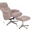 Rayna Recliner with Footstool Sand Angle Reclined