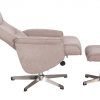 Rayna Recliner with Footstool Sand Side Reclined
