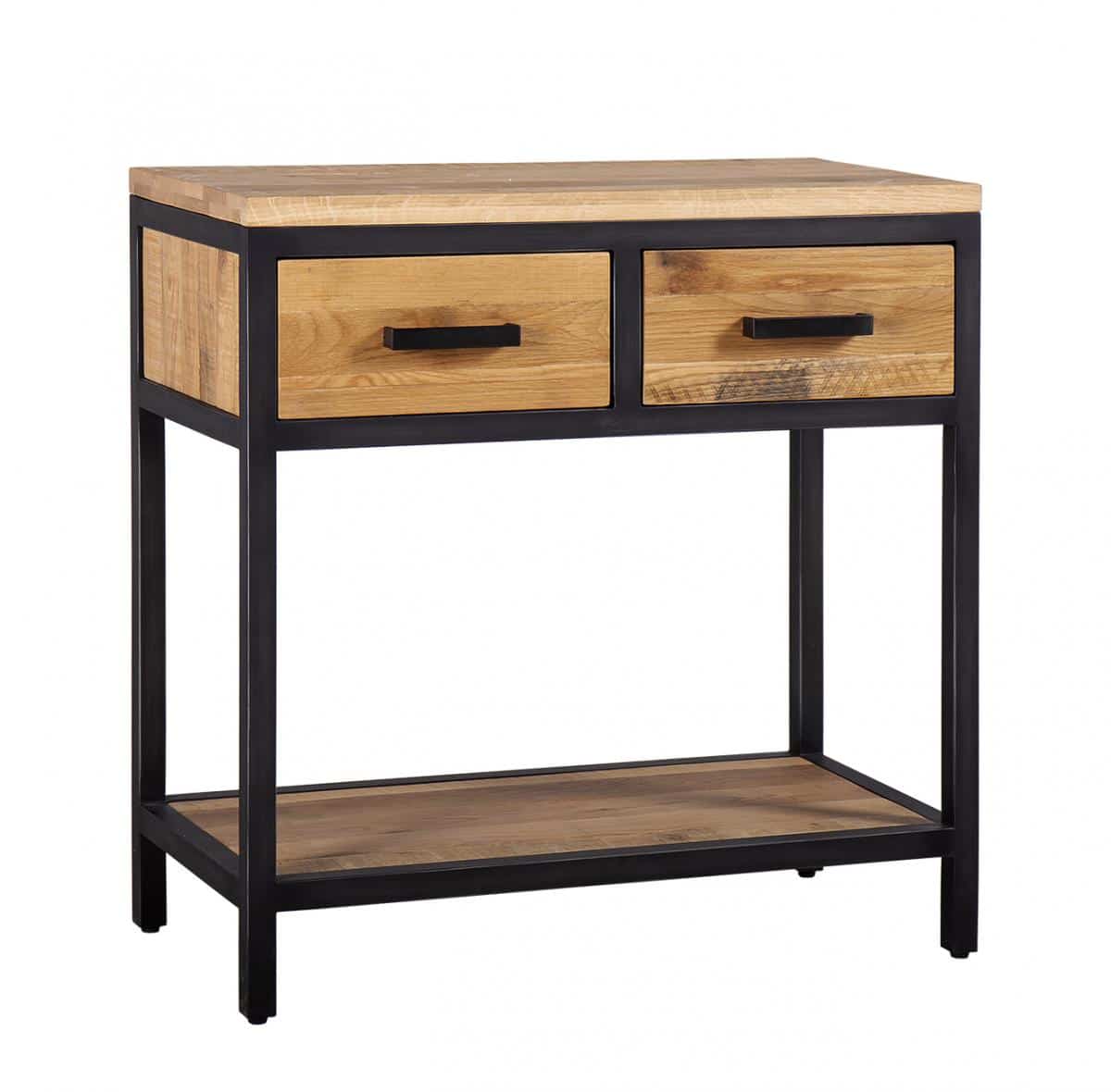 Hall Table with 2 Drawers and Oak Shelf Only Oak Furniture