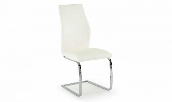 Elis Dining Chair - Chrome Leg White