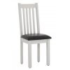 White Dining Chair with Bi-cast leather seat