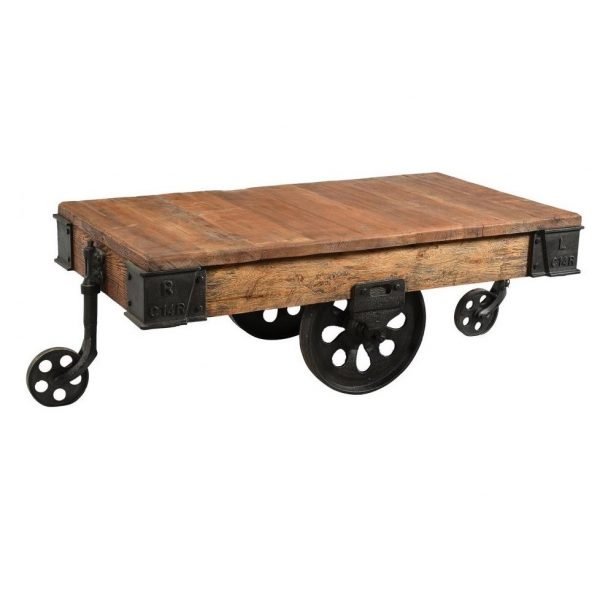 Upcycled Iron Trolley Coffee Table