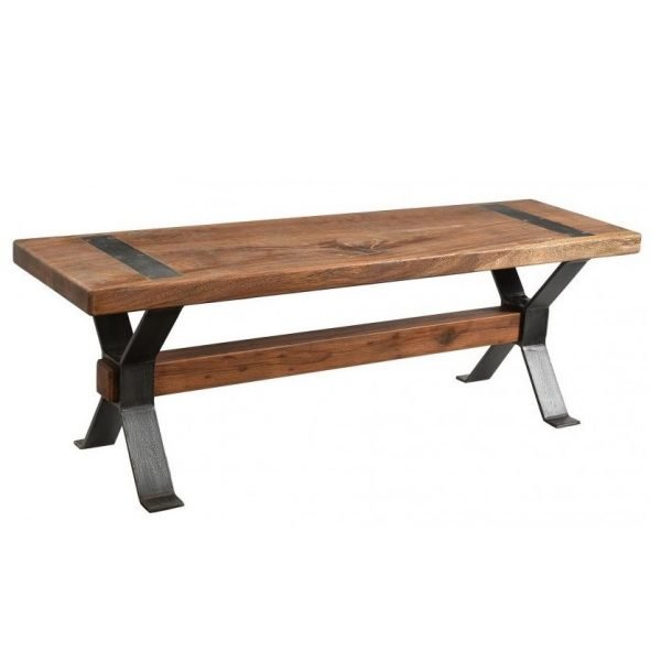 Reclaimed Timber Bench with Iron Legs