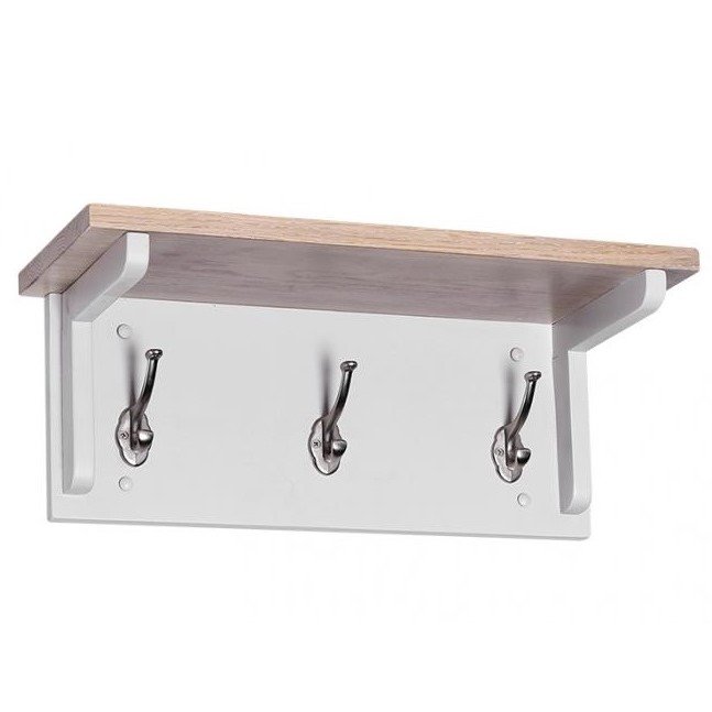 Chalked Oak 3 Hook Coat Rack Only Furniture Chalked Oak 3 Hook Coat Rack Only, 3 Hook Coat Rack With Shelf
