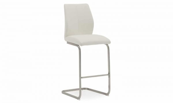 Irma Bar Chair - Brushed Steel White