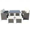 Royalcraft Cannes 8 seat Cube Dining Set - Grey