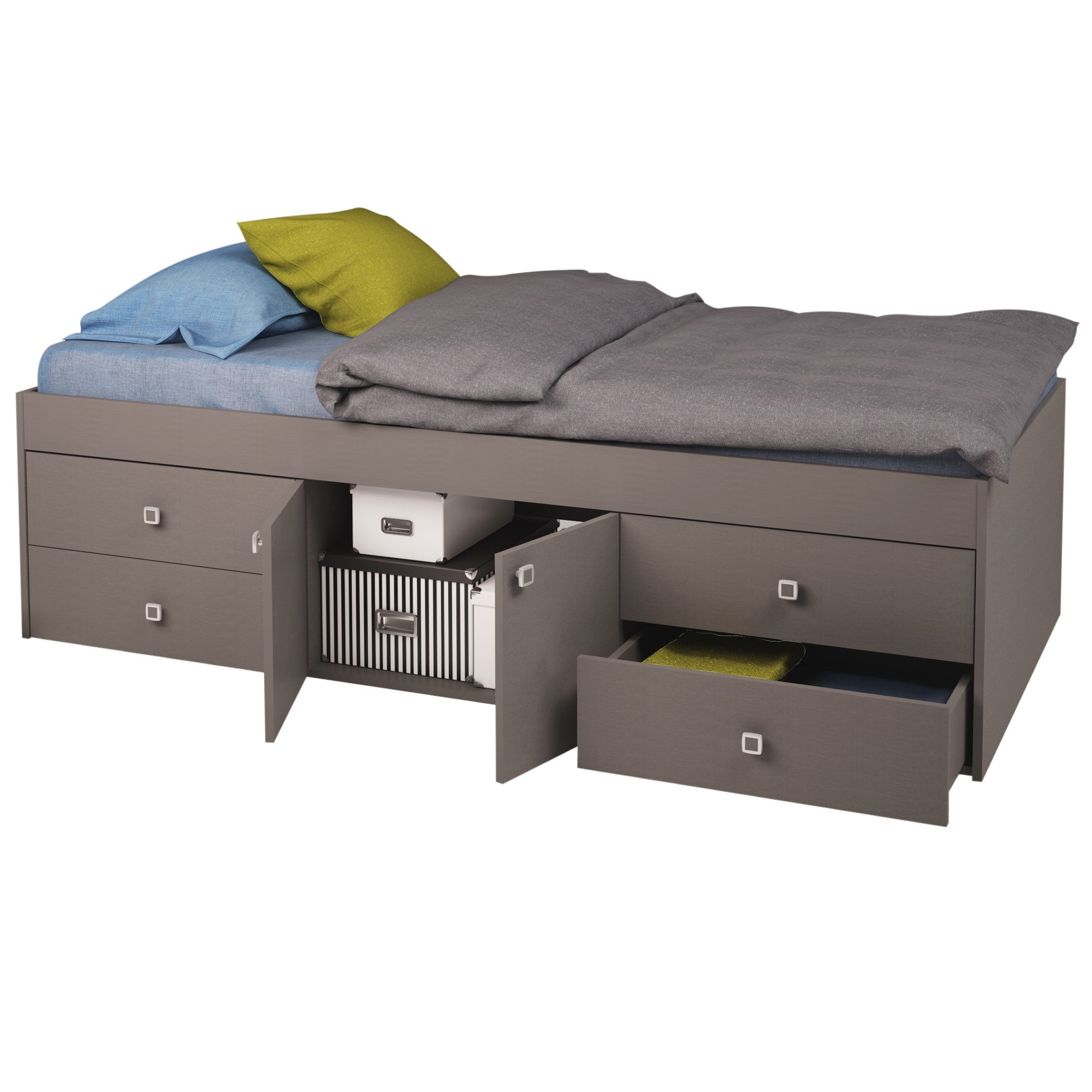 Captain's Single 3ft Cabin Bed Grey Kids Beds Only Oak Furniture