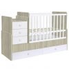 Convertible Cot bed 1100 with drawer unit - white-Elm
