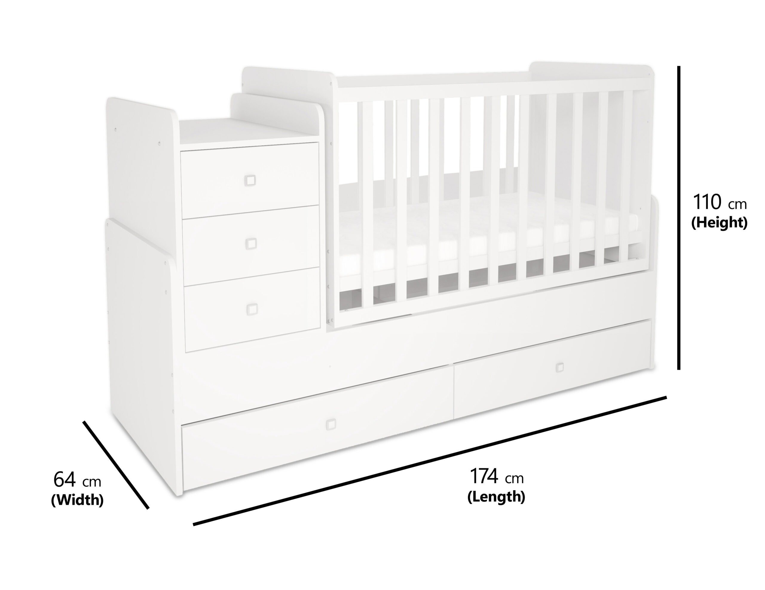 dimensions of a cot bed
