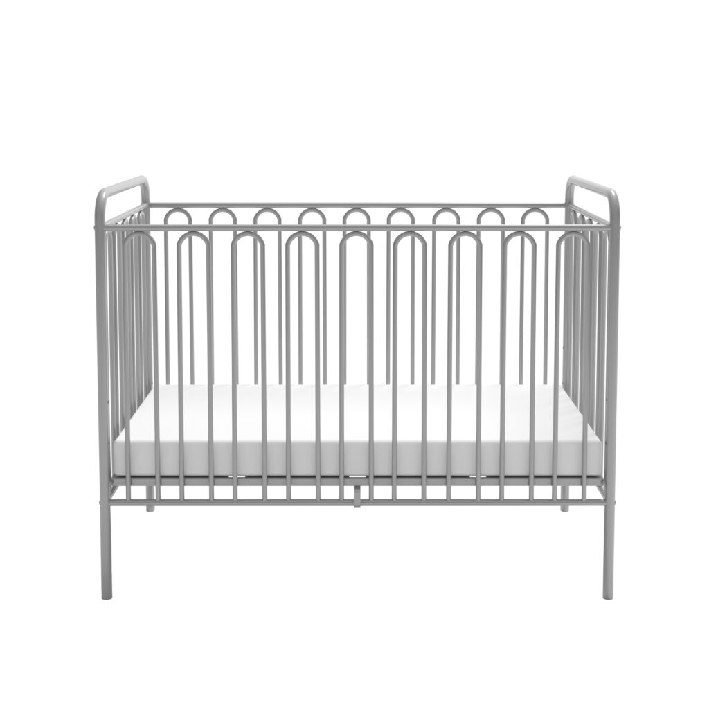 Kids Vintage Metal Baby Cot 150, Silver Free Delivery* Shop Now