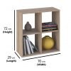 Smart 4 Cubic Section Shelving Unit - Oak