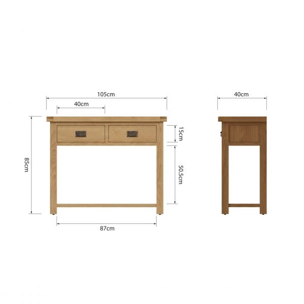 Carthorpe Oak Console Table dims scaled