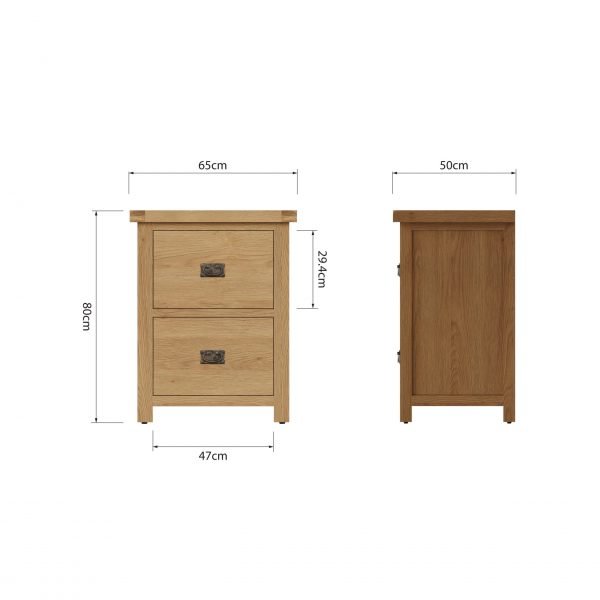 Carthorpe Oak Filing Cabinet dims scaled