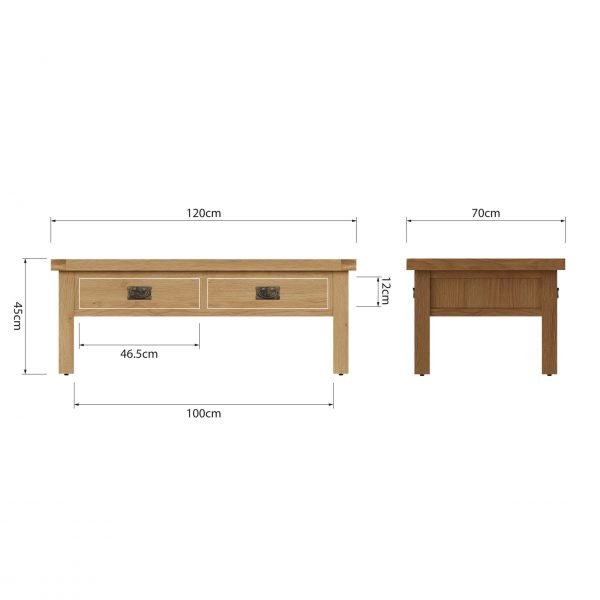 Carthorpe Oak Large Coffee Table dims scaled