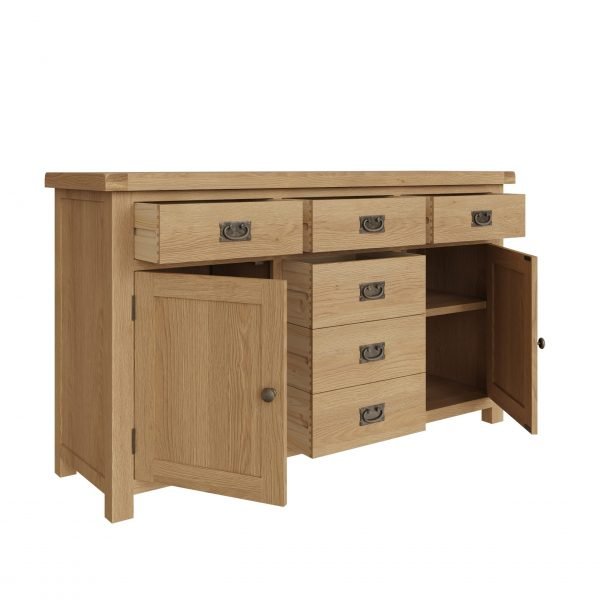 Carthorpe Oak Large Sideboard open scaled