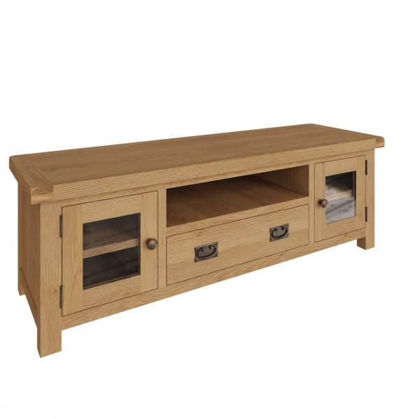 Carthorpe Oak Large TV Unit angle scaled