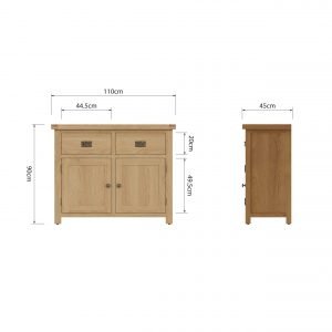 Carthorpe Oak Medium Sideboard dims scaled