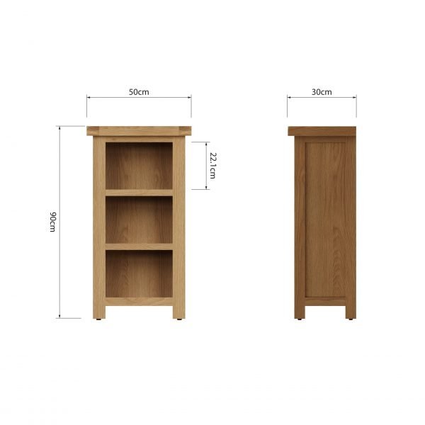 Carthorpe Oak Narrow Bookcase dims scaled