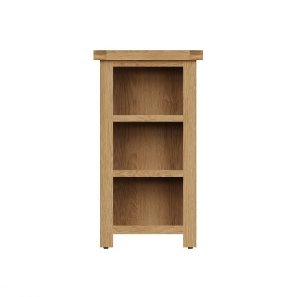 Carthorpe Oak Narrow Bookcase front scaled