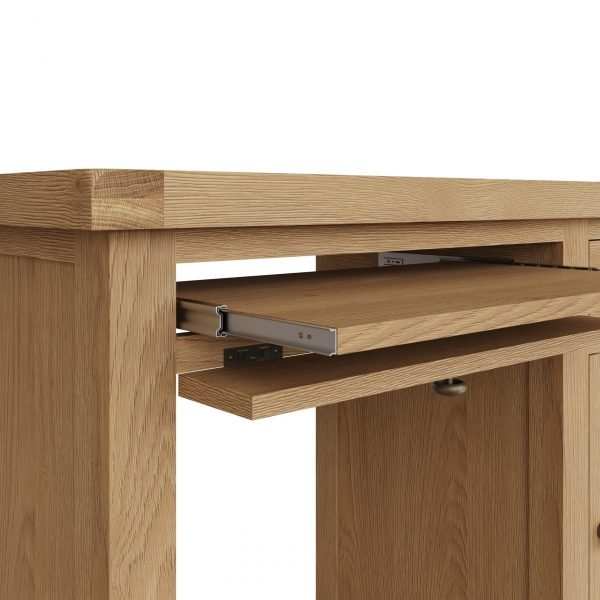 Carthorpe Oak Single Computer Desk drawer scaled