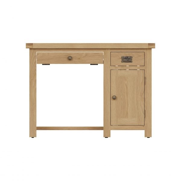 Carthorpe Oak Single Computer Desk front scaled