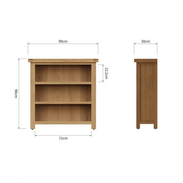 Carthorpe Oak Small Bookcase dims scaled