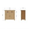 Carthorpe Oak Small Sideboard dims scaled