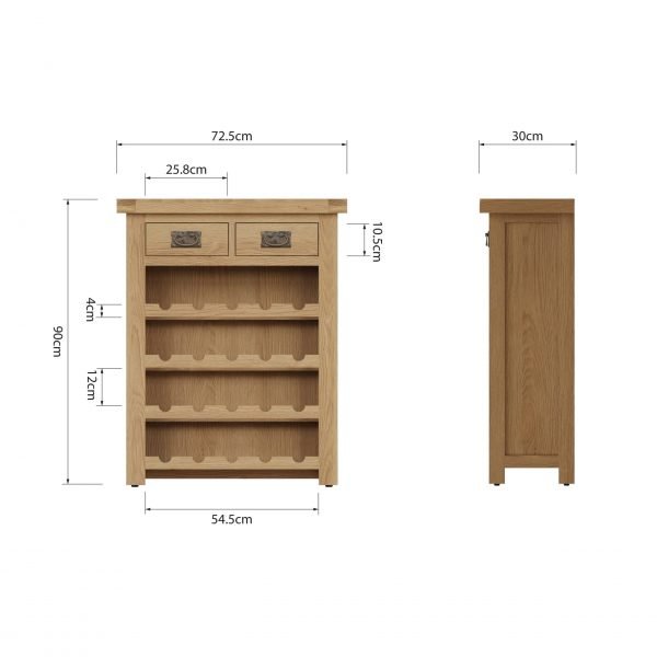 Carthorpe Oak Small Wine Rack dims scaled