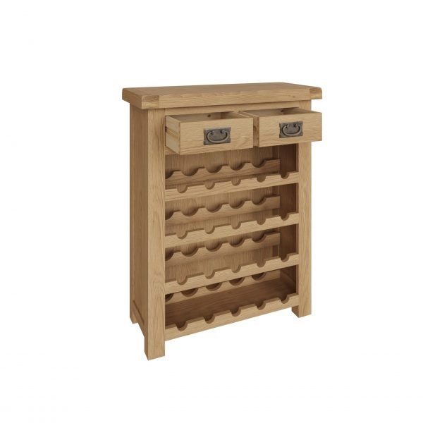 Carthorpe Oak Small Wine Rack open scaled