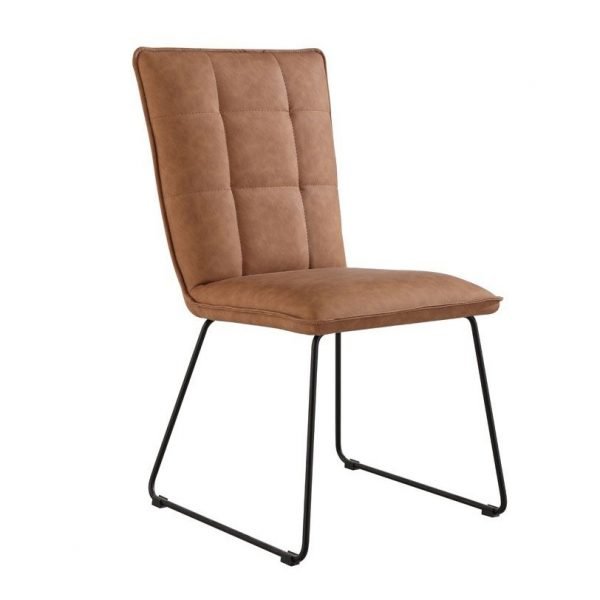 Tan Panel Back Dining Chair