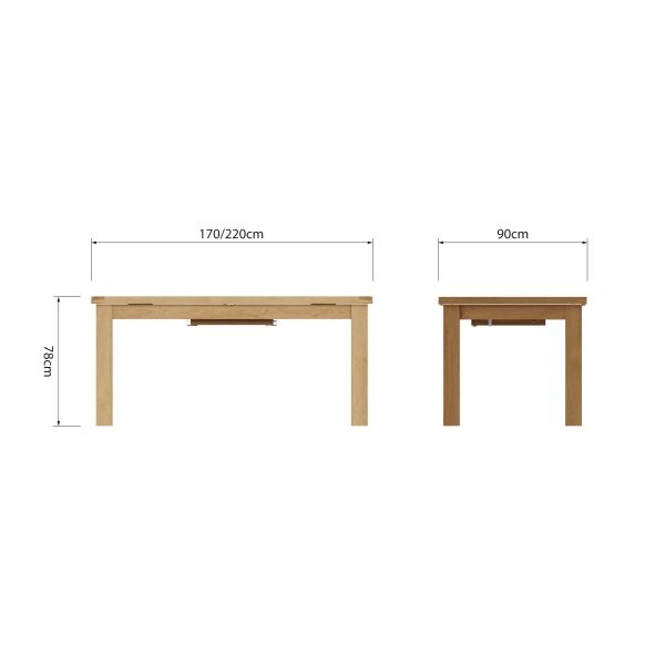 Carthorpe Oak 1.7M Butterfly Extending Table dims scaled
