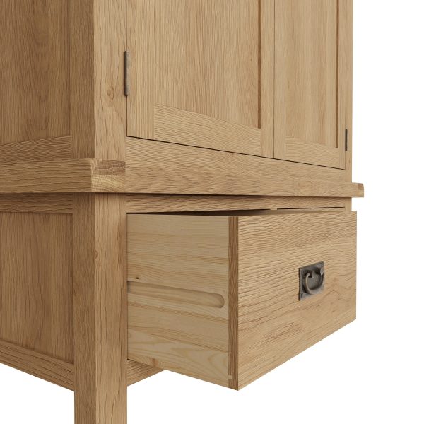 Carthorpe Oak 2 Door 2 Drawer Wardrobe drawer scaled