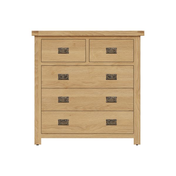 Carthorpe Oak 2 Over 3 Chest of Drawers frnt scaled