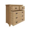 Carthorpe Oak 2 Over 3 Chest of Drawers open scaled