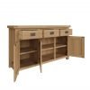 Carthorpe Oak 3 Door Sideboard open scaled