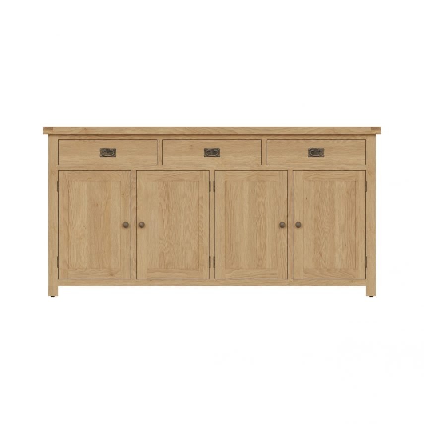 Carthorpe Oak 4 Door Sideboard front scaled