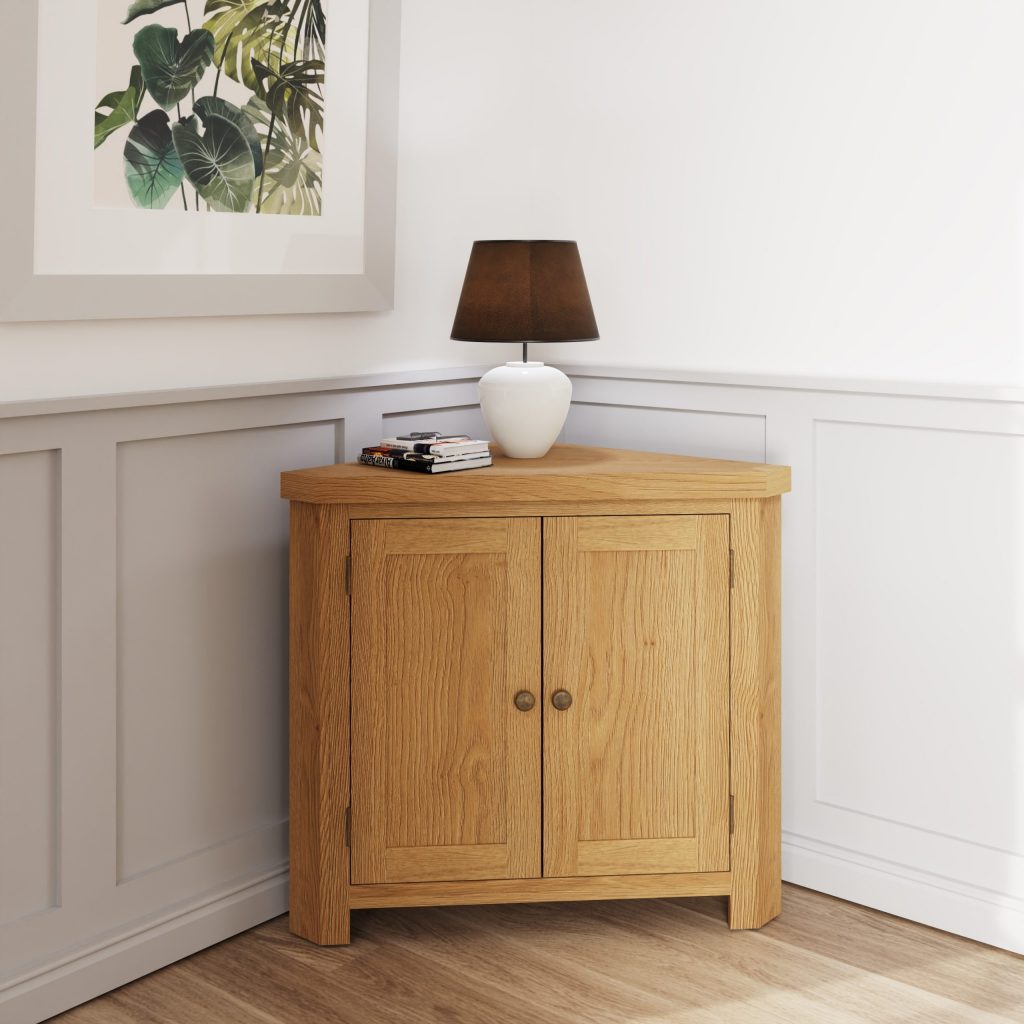 Carthorpe Oak Corner Cabinet - Only Oak Furniture - Shop Now