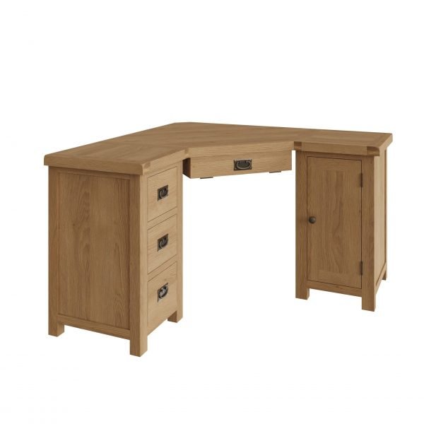 Carthorpe Oak Corner Computer Desk top scaled