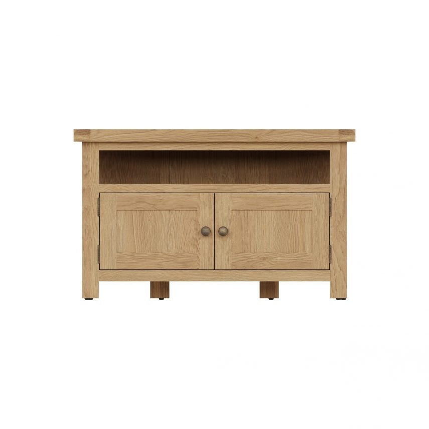 Carthorpe Oak Corner TV Unit front scaled