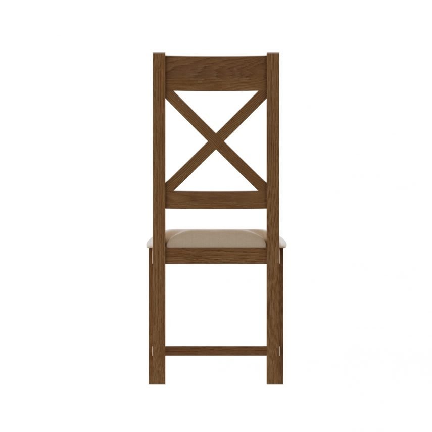 Carthorpe Oak Cross Back Chair Fabric rear scaled