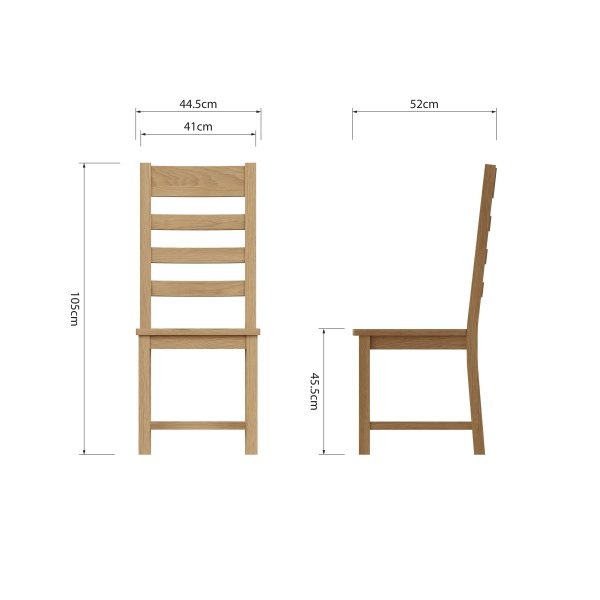 Carthorpe Oak Ladder Back Dining Chair scaled
